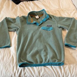 Patagonia Seafoam Fleece Pullover with Teal Trim